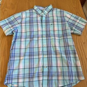 Izod Blue and White Casual Button Down Shirt